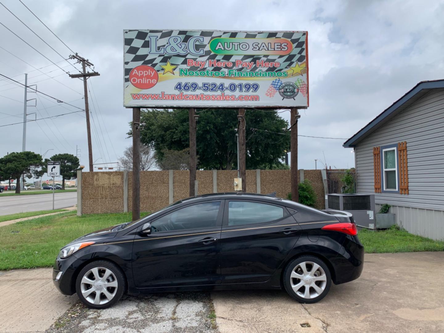 2012 Black Hyundai Elantra GLS A/T (KMHDH4AE3CU) with an 1.8L L4 DOHC 16V engine, Automatic transmission, located at 1830 North Belt Line Road, Irving, TX, 75061, (469) 524-0199, 32.834373, -96.993584 - Photo#0